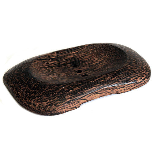 Coco Wood Soap Dish - Oval in Oval With Drain coconut-wood-soap-dishes