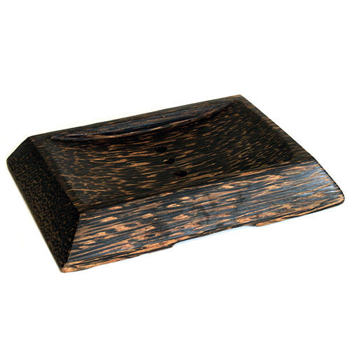 Coco Wood Soap Dish - Simple Square With Drain coconut-wood-soap-dishes