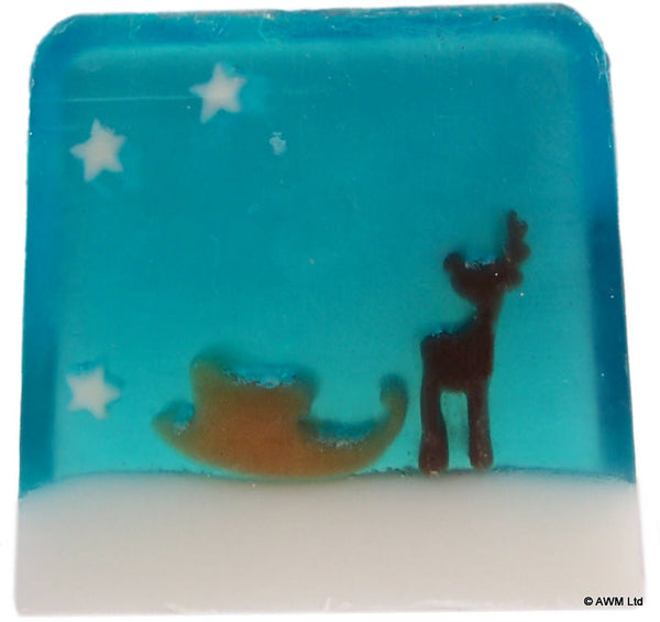 Reindeers & Sleigh Soap - 115g Slice buy-per-slice ,christmas