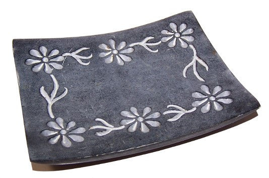 Carved Marble Soap Dish - 115mm x 90mm stoneware-soap-dishes